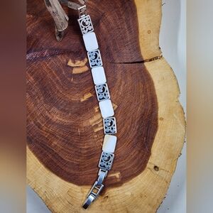 Brighton Silver and White Bracelet